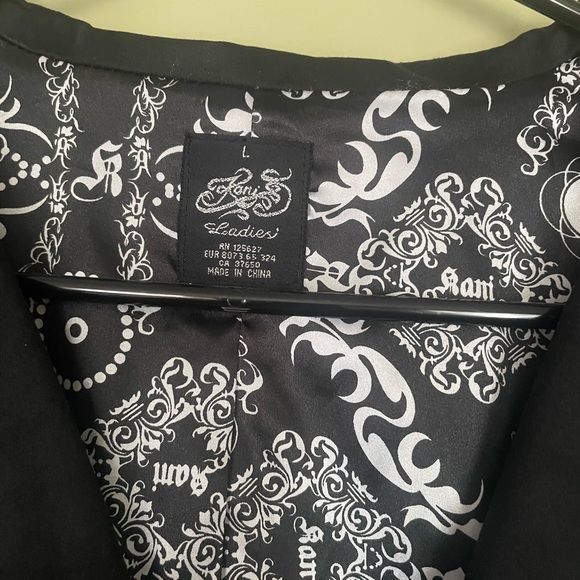 Karl Kani Black Trench Coat Sz L - Picture 4 of 12